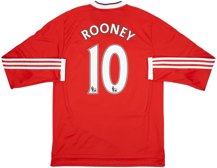 2015-16 Manchester United Home L/S Shirt Rooney #10 - 8/10 - (M)