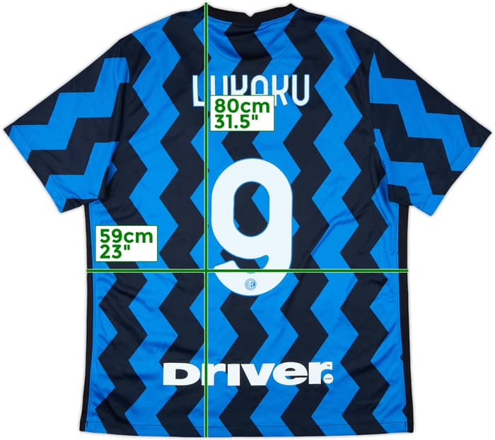 2020-21 Inter Milan Home Shirt Lukaku #9 - 9/10 - (XL)