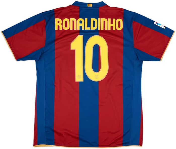2007-08 Barcelona Home Shirt Ronaldinho #10 - 8/10 - (XL)