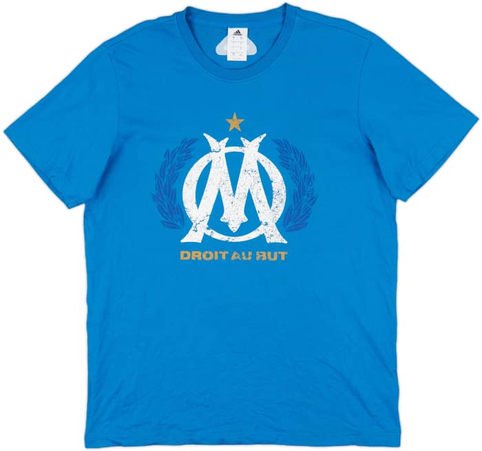 2013-14 Olympique Marseille adidas Cotton Tee - 9/10 - (L)