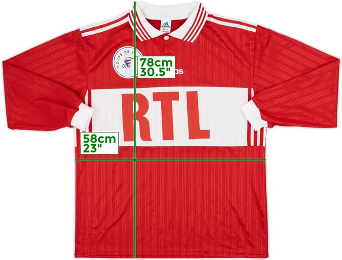 1990s Coupe de France Home L/S Shirt #8 - 9/10 - (XL)