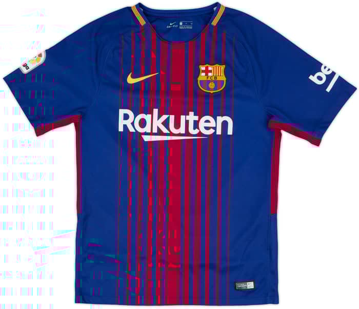 2017-18 Barcelona Home Shirt Suarez #9 - 9/10 - (S)