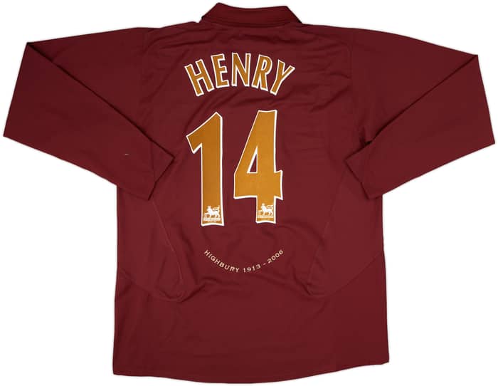 2005-06 Arsenal Home L/S Shirt Henry #14 - 8/10 - (XL)