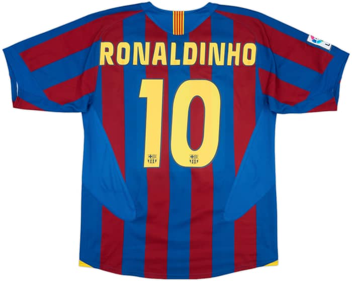 2005-06 Barcelona Home Shirt Ronaldinho #10 - 8/10 - (M)