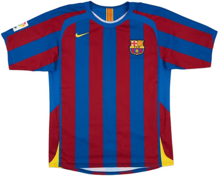 2005-06 Barcelona Home Shirt Ronaldinho #10 - 8/10 - (M)