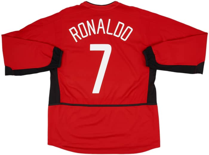 2002-04 Manchester United Home L/S Shirt Ronaldo #7 - 9/10 - (L)