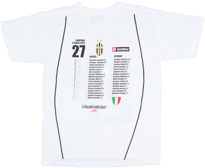 2002-03 Juventus Lotto '27 Campioni D'Italia' Cotton Tee - 9/10 - (XL)