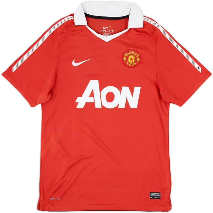 2010-11 Manchester United Home Shirt J.S. Park #13 - 6/10 - (S)