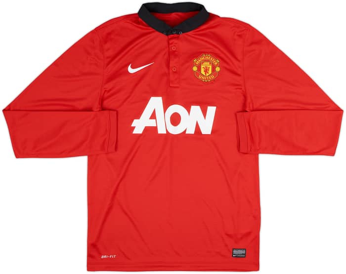 2013-14 Manchester United Home L/S Shirt Rooney #10 - 7/10 - (S)