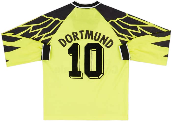 1994-95 Borussia Dortmund Home L/S Shirt #10 - 4/10 - (XL.Boys)