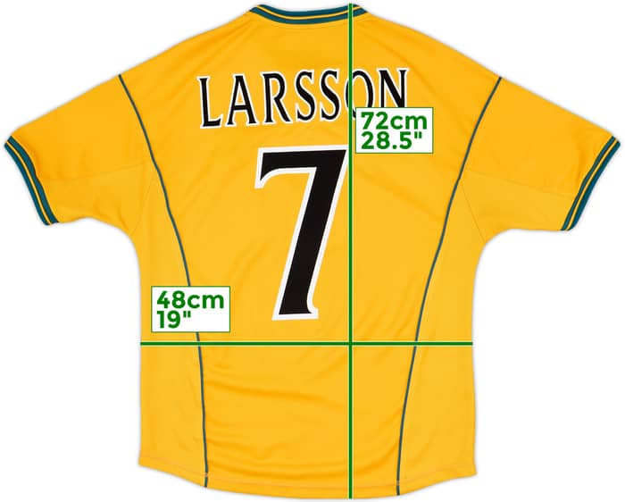 2000-02 Celtic Away Shirt Larsson #7 - 8/10 - (M)