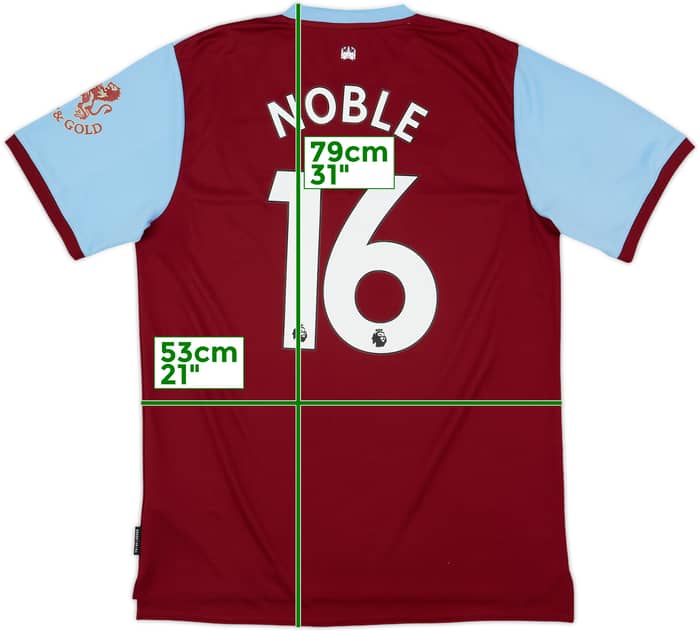 2019-20 West Ham Home Shirt Noble #16 - 9/10 - (L)