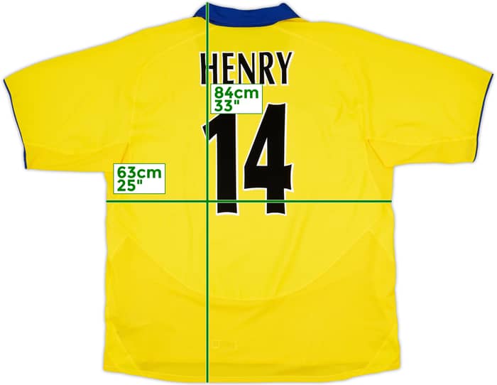 2003-05 Arsenal Away Shirt Henry #14 - 7/10 - (XXL)