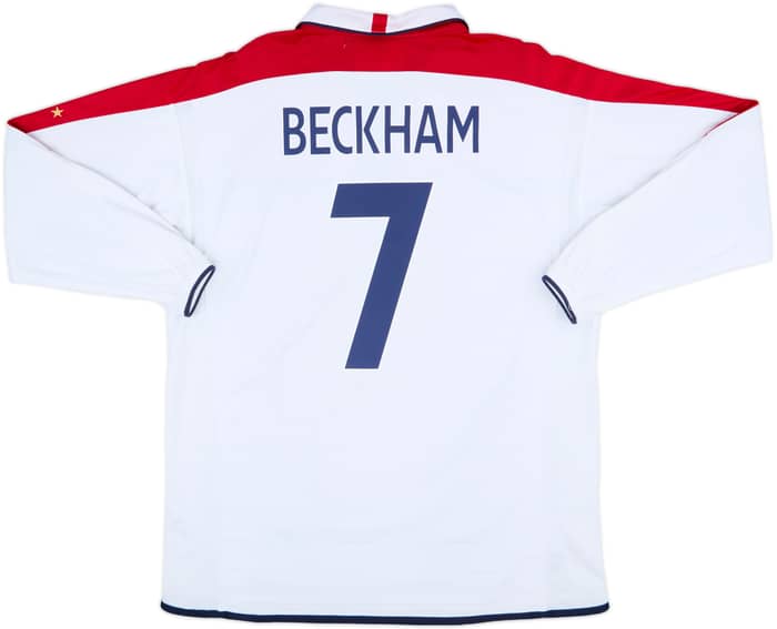 2003-05 England Home L/S Shirt Beckham #7 (XL)