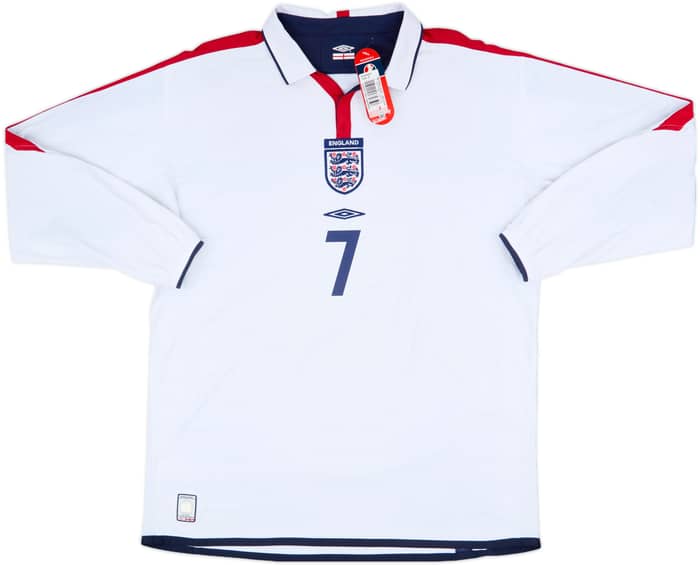 2003-05 England Home L/S Shirt Beckham #7 (XL)