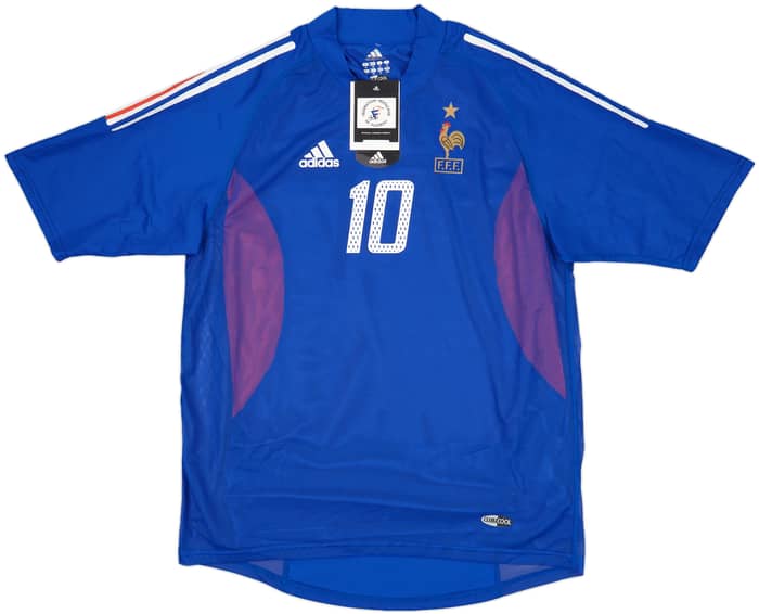 2002-04 France Authentic Home Shirt Zidane #10 (M)