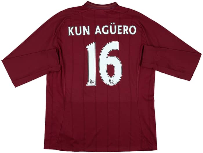 2012-13 Manchester City Away L/S Shirt Kun Aguero #16 (L)