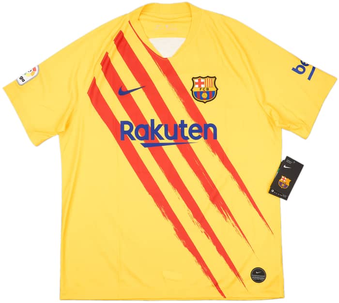 2019-20 Barcelona 'Senyera' Fourth Shirt Messi #10 (XL)