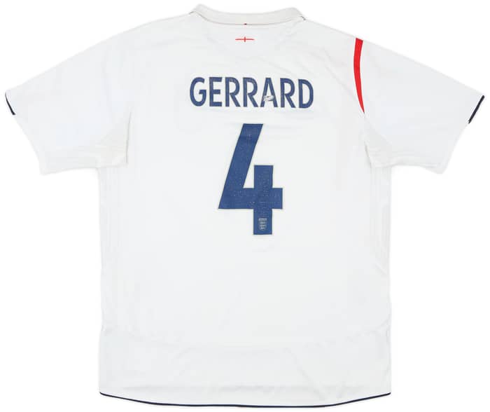 2005-07 England Home Shirt Gerrard #4 - 5/10 - (XL)
