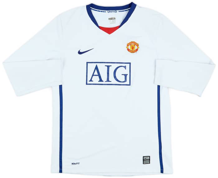 2008-10 Manchester United Away L/S Shirt Berbatov #9 - 6/10 - (XL.Boys)