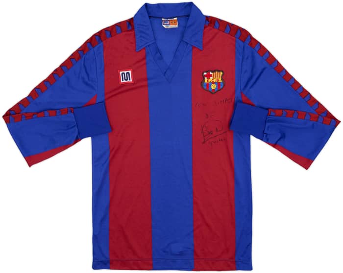 1984-89 Barcelona Signed Home L/S Shirt - 9/10 - (XS)