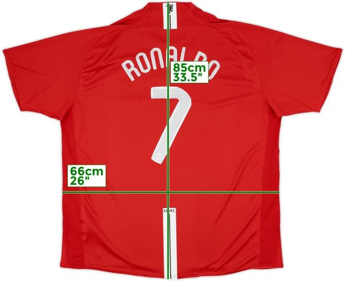 2007-09 Manchester United Home Shirt Ronaldo #7 - 9/10 - (3XL)