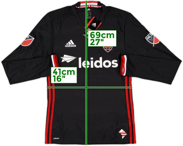 2016 DC United Authentic Home L/S Shirt (S) 2016 DC United Authentic Home L/S Shirt (S)