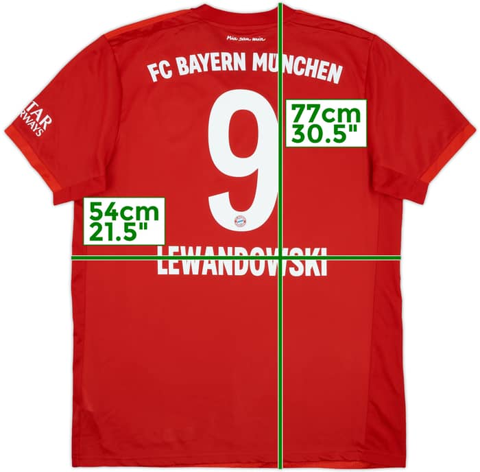 2019-20 Bayern Munich Home Shirt Lewandowski #9 - 7/10 - (L)
