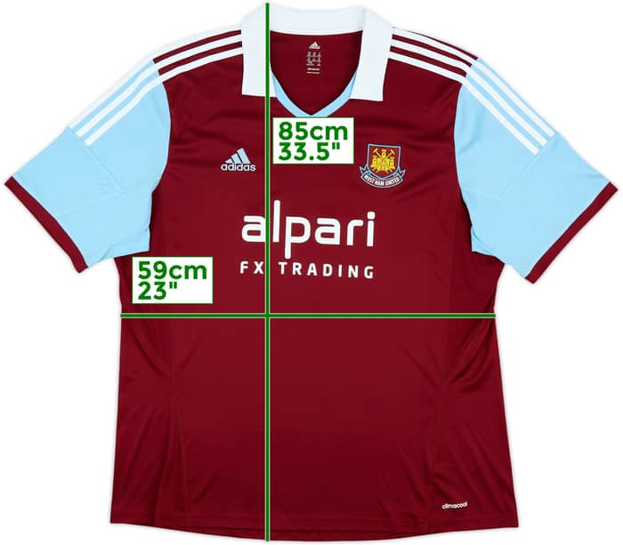 2013-14 West Ham Home Shirt Noble #16 - 9/10 - (XXL)