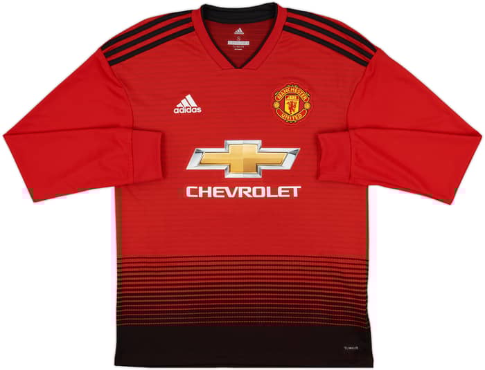 2018-19 Manchester United Home L/S Shirt Pogba #6 - 6/10 - (S)