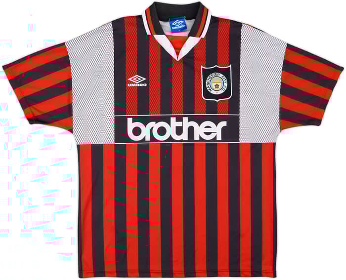 1994-96 Manchester City Away Shirt Kinkladze #7 - 8/10 - (XL)