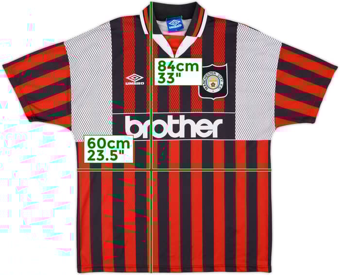 1994-96 Manchester City Away Shirt Kinkladze #7 - 8/10 - (XL)