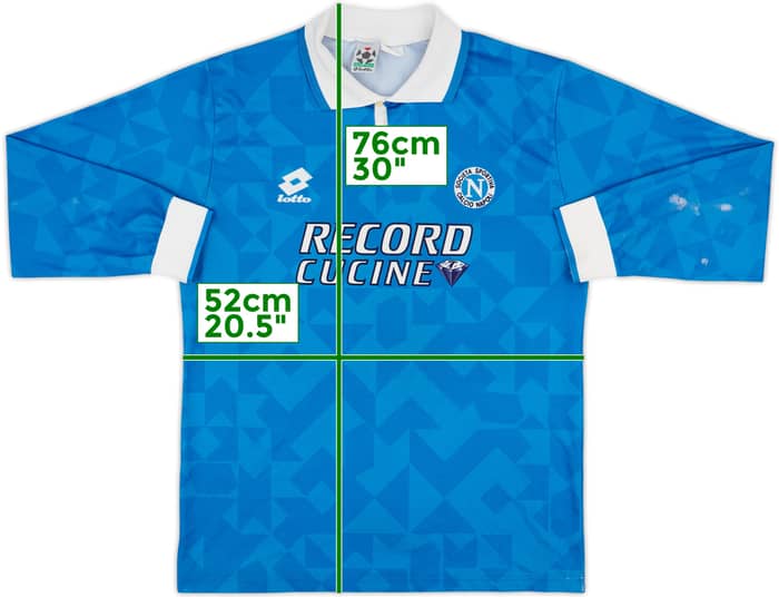 1994-96 Napoli Home L/S Shirt - 4/10 - (L)