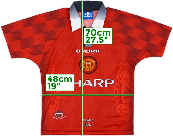 1996-98 Manchester United Home Shirt - 10/10 - (Y)