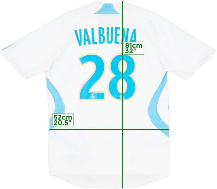 2007-08 Olympique Marseille Home Shirt Valbuena #28 - 7/10 - (M)