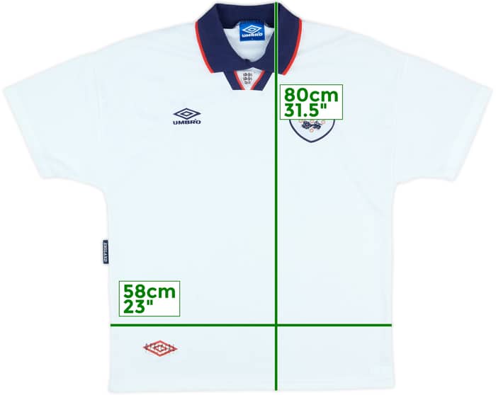 1993-95 England Home Shirt - 10/10 - (L)