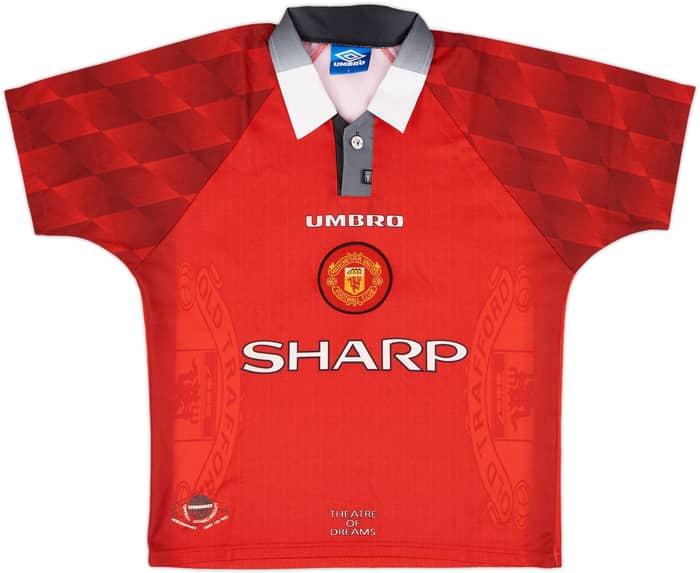 1996-98 Manchester United Home Shirt - 9/10 - (Y)