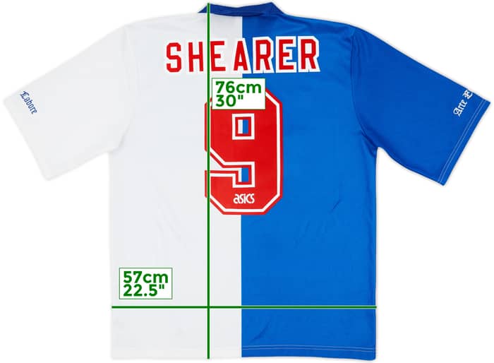 1994-95 Blackburn Rovers Home Shirt Shearer #9 - 8/10 - (L)