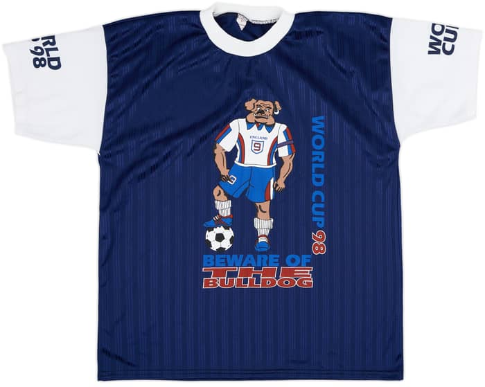 1998 Englad Fan Beware of the Bulldog World Cup Shirt - 8/10 - (L)