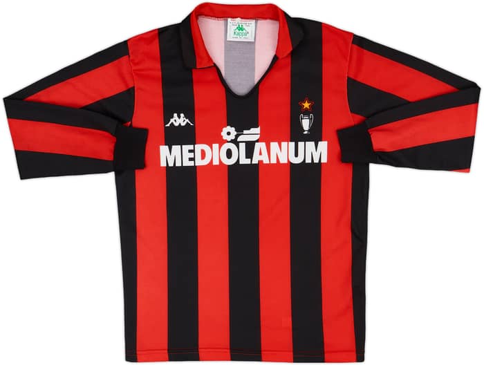 1989-90 AC Milan Basic Home L/S Shirt #10 - 7/10 - (L.Boys)