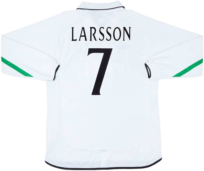 2001-02 Celtic Away L/S Shirt Larsson #7 - 9/10 - (XL)