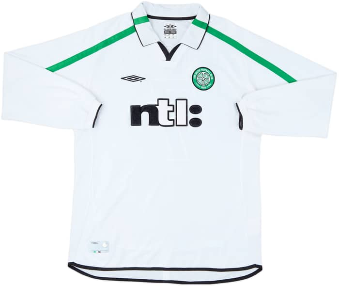 2001-02 Celtic Away L/S Shirt Larsson #7 - 9/10 - (XL)