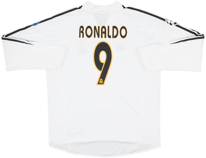 2004-05 Real Madrid Home L/S Shirt Ronaldo #9 - 10/10 - (L)