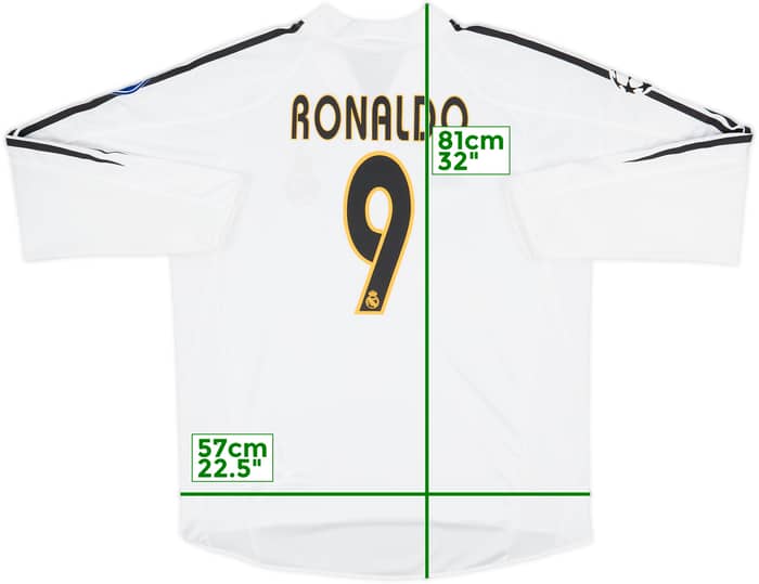 2004-05 Real Madrid Home L/S Shirt Ronaldo #9 - 10/10 - (L)