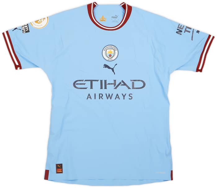 2022-23 Manchester City Match Issue Home Shirt Wilson-Esbrand #97