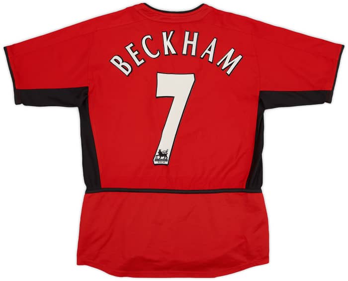 2002-04 Manchester United Home Shirt Beckham #7 - 8/10 - (XL.Boys)