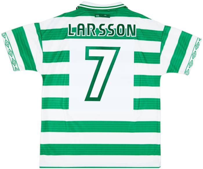 1997-99 Celtic Home Shirt Larsson #7 - 9/10 - (L)