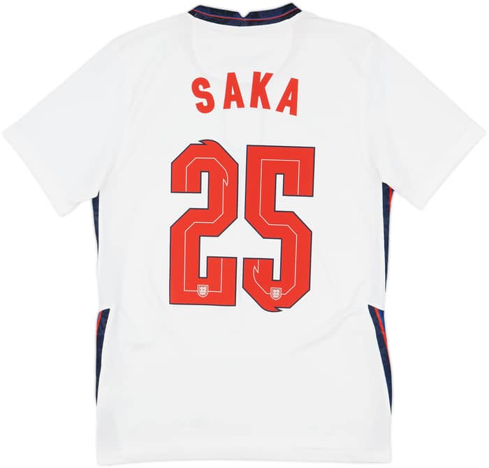 2020-22 England Home Shirt Saka #25 - 7/10 - (S)