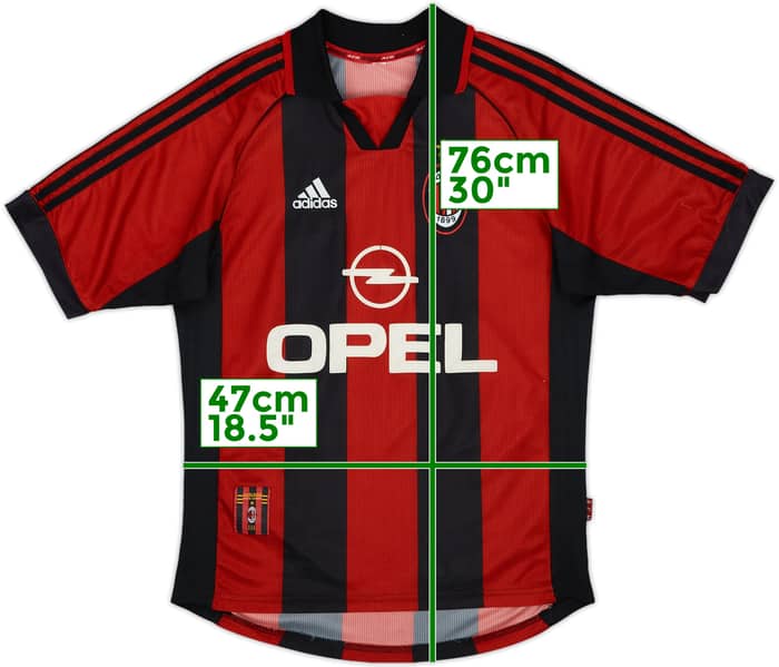 2000-02 AC Milan Home Shirt Maldini #3 - 6/10 - (L)