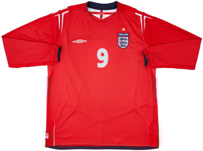 2004-06 England Away L/S Shirt Rooney #9 - 8/10 - (XL)